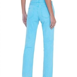 L'AGENCE Brand New $305 Retail Straight Aqua Distressed Jeans